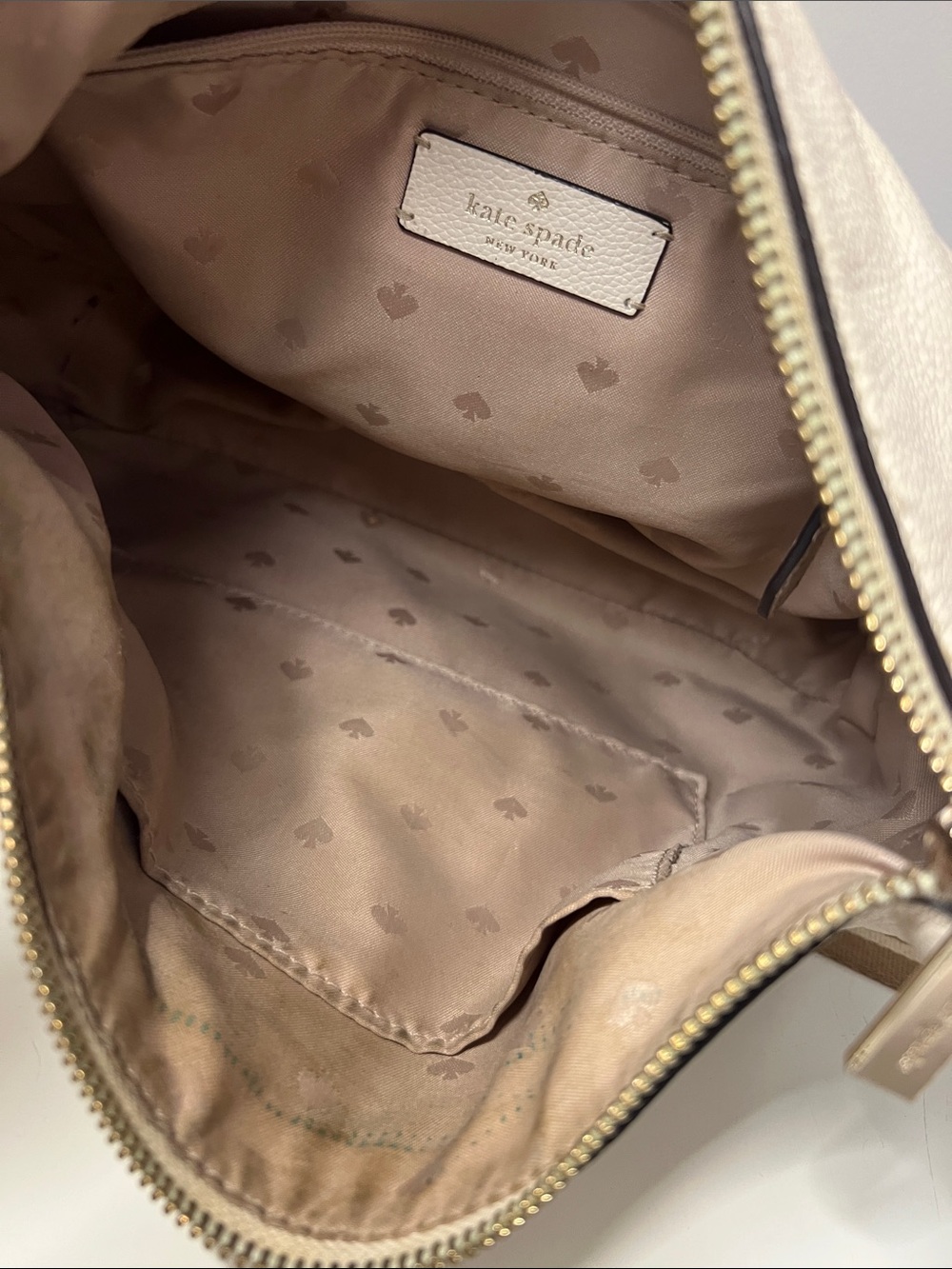 kate spade Cream Leather Crossbody with Striped Tan Strap - Picture 8 of 11